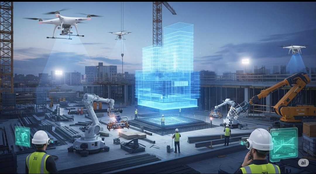 Deepsa AI digital twin operating across a live construction site